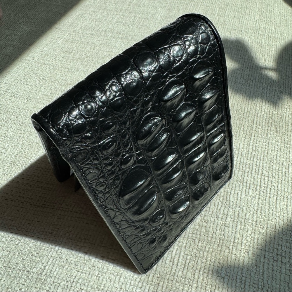 Bi-Fold Authentic Crocodile Leather Wallet 1B - Picture 3 of 15